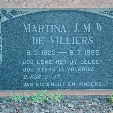 VILLIERS Martina J.M.W., de 1923-1965