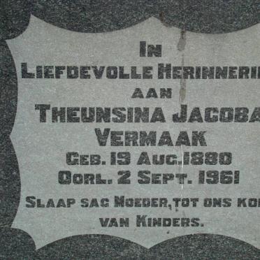 VERMAAK Theunsina Jacoba 1880-1961
