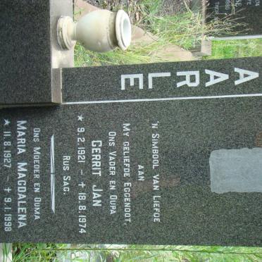 WAARLE Gerrit Jan 1921-1974 &amp; Maria Magdalena 1927-1998