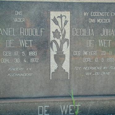 WET Daniël Rudolf, de 1883-1972 &amp; Cecilia Johanna MEYER 1888-1955