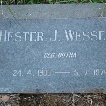 WESSELS Hester J. 1903-1976