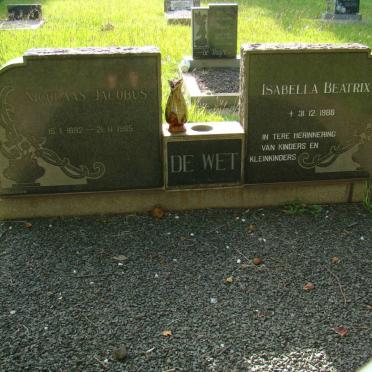 WET Nicolaas Jacobus, de 1892-1965 &amp; Isabella Beatrix -1988