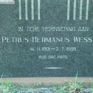 WESSELS Petrus Hermanus 1901-1968