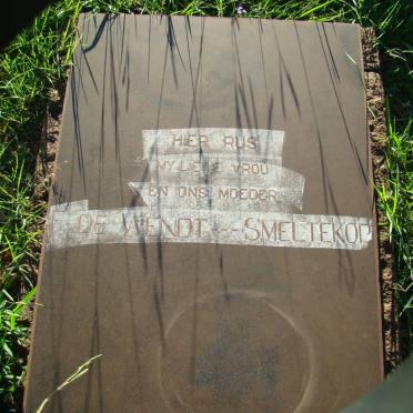 WENDT F., Smeltekop de