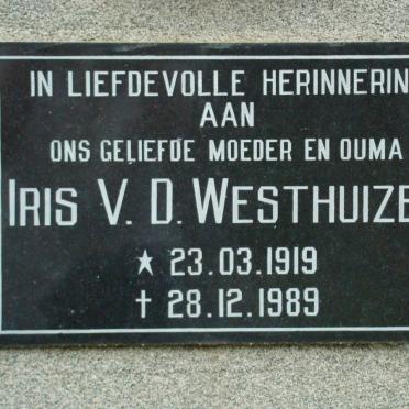 WESTHUIZEN Iris , v.d. 1919-1989