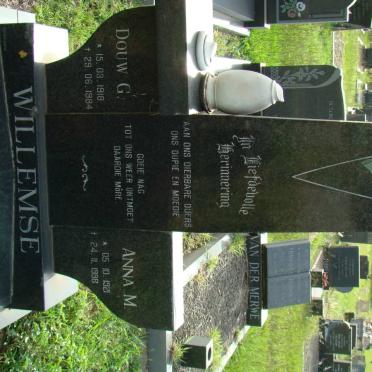 WILLEMSE Douw G. 1918-1984 &amp; Anna M. 1921-1996