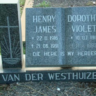 WESTHUIZEN Henry James, van der 1916-1991 &amp; Dorothy Violet 1917-1993