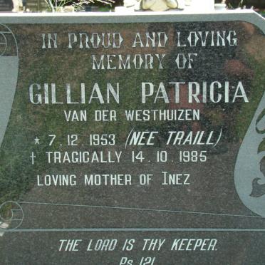 WESTHUIZEN Gillian Patricia, van der nee TRAILL 1953-1985