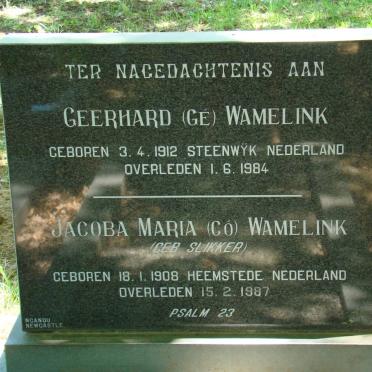 WAMELINK Geerhard 1912-1984 &amp; Jacoba Maria SLIKKER 1908-1987