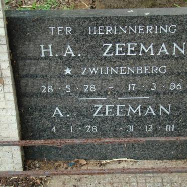 ZEEMAN H.A. 1928-1986 &amp; A. 1928-2001