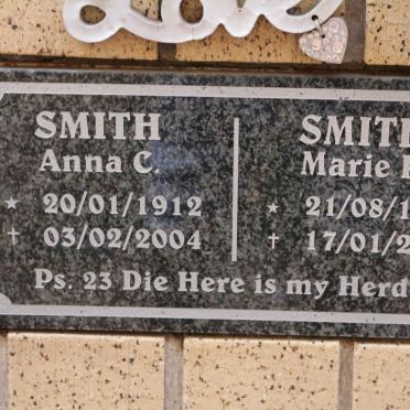 SMITH Anna C. 1912-2004 :: SMITH Marie R. 1938-2011