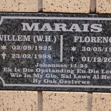 MARAIS W.H. 1925-1998 &amp; Florence 1927-2007