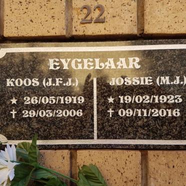 EYGELAAR J.F.J. 1919-2006 &amp; M.J. 1923-2016