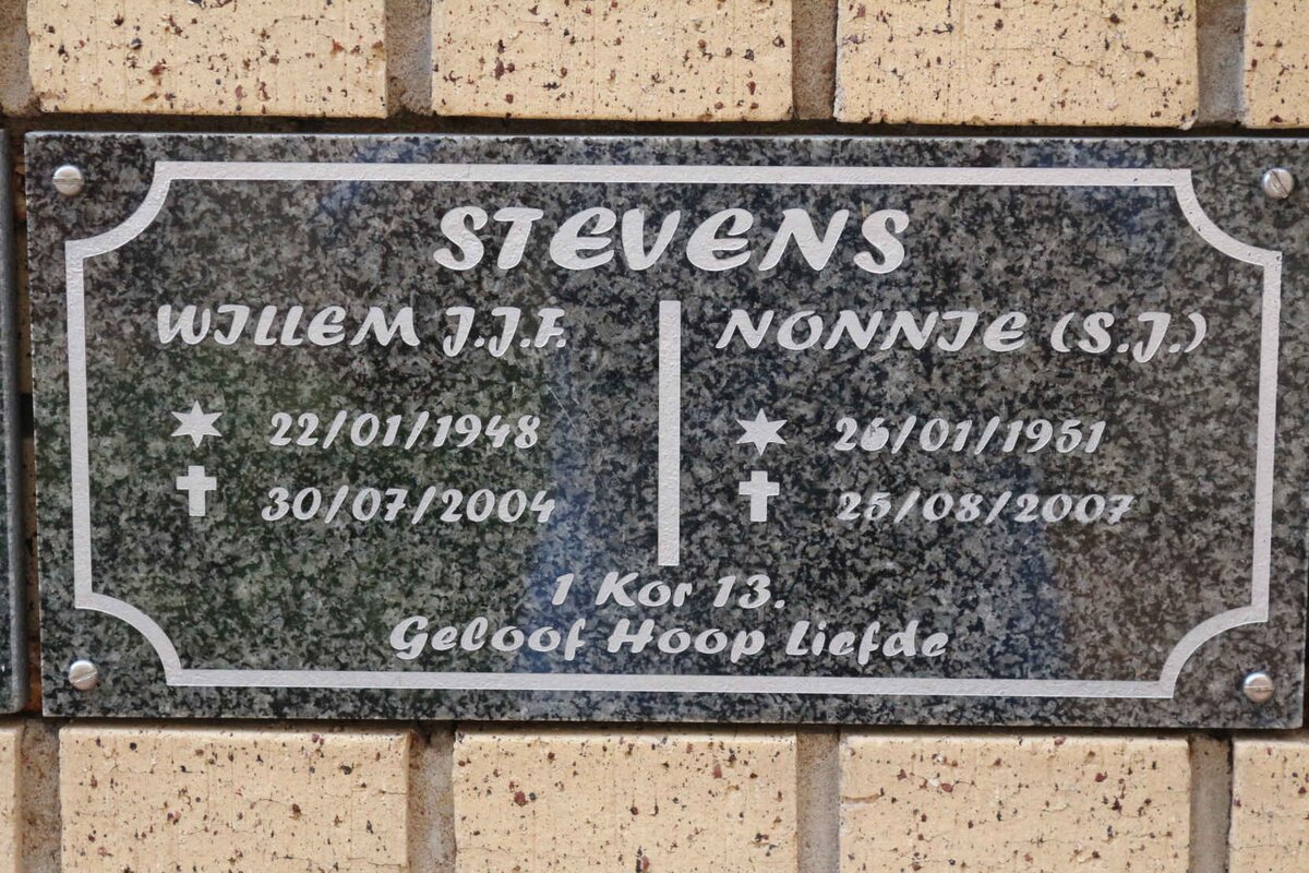 STEVENS J.J.F. 1948-2004 &amp; S.J. 1951-2007
