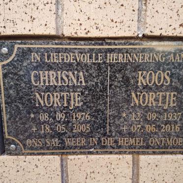 NORTJE Koos 1937-2016 &amp; Chrisna 1976-2005