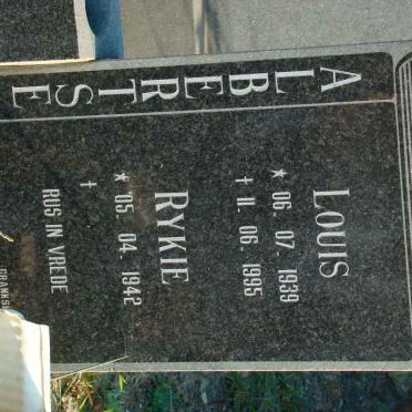 ALBERTSE Louis 1939-1995 &amp; Rykie 1942-