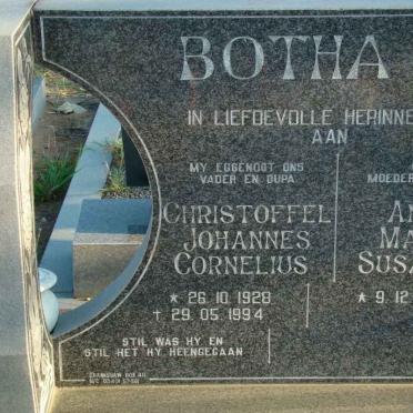 BOTHA Christoffel Johannes Cornelius 1928-1994 &amp; Anna Maria Susanna 1934-