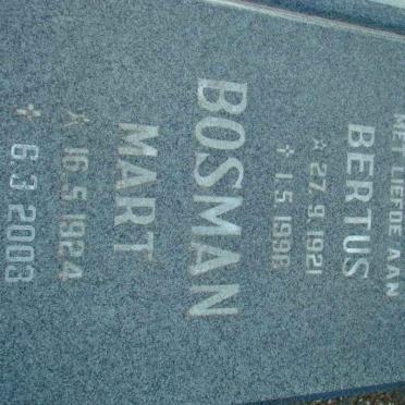 BOSMAN Bertus 1921-1996 &amp; Mart 1924-2003