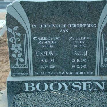 BOOYSEN Carel J.J. 1940-2005 &amp; Christina E. 1943-2000