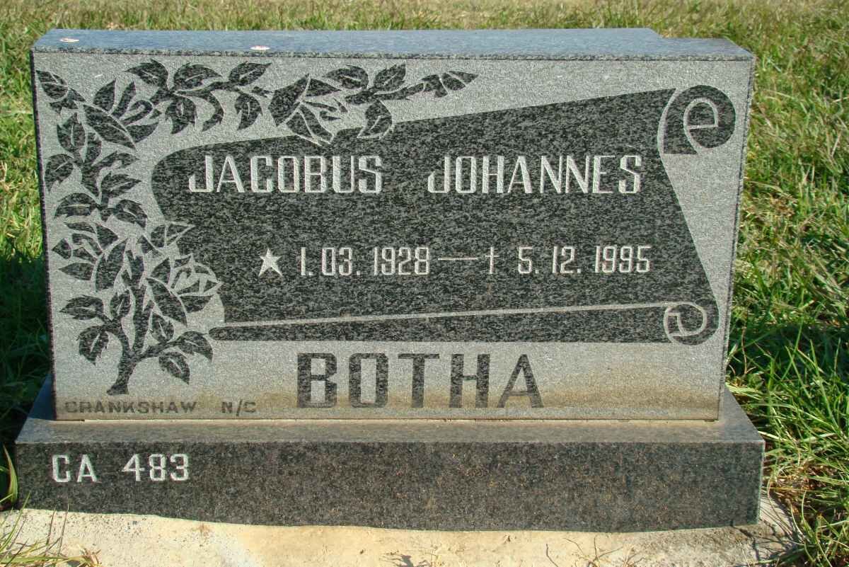 BOTHA Jacobus Johannes 1928-1995