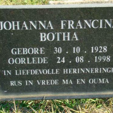 BOTHA Johanna Francina 1928-1998