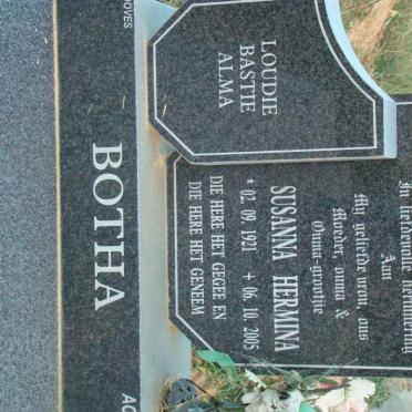 BOTHA Susanna Hermina 1921-2005