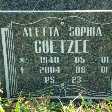 COETZEE Aletta Sophia 1940-2004