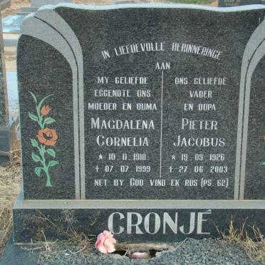 CRONJE Pieter Jacobus 1926-2003 &amp; Magdalena Cornelia 1918-1999