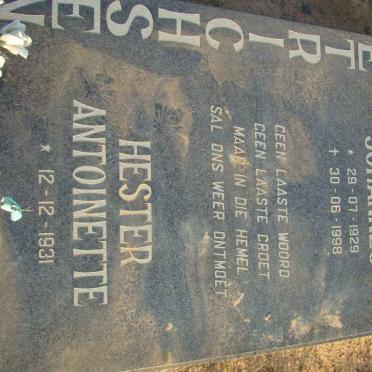 DIETRICHSEN Jacobus Johannes 1929-1998 &amp; Hester Antoinette 1931-