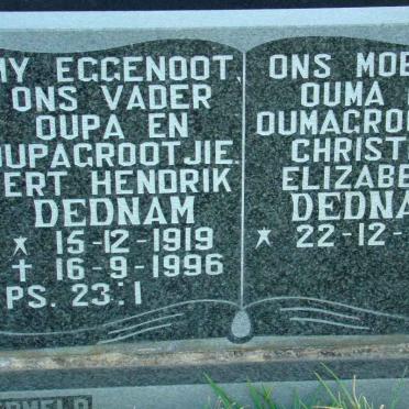 DEDNAM Gert Hendrik 1919-1996 &amp; Christina Elizabeth 1926-