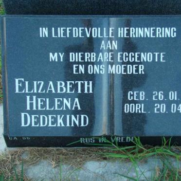 DEDEKIND Elizabeth Helena 1953-1998