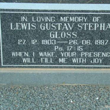 GLOSS Lewis Gustav Stephan 1903-1997
