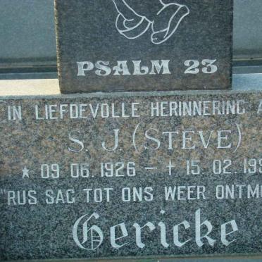 GERICKE S.J. 1926-1995
