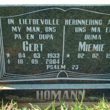 HOMANN Gert 1933-2004 &amp; Miemie 1941-