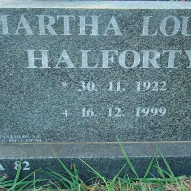 HALFORTY Martha Louise 1922-1999