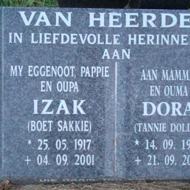 HEERDEN Izak, van 1917-2001 &amp; Dora 1928-2004