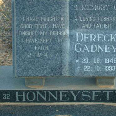 HONNEYSETT Dereck Gadney 1949-1993