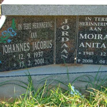 JORDAAN Johannes Jacobus 1937-2001 &amp; Moira Anita 1945-2008