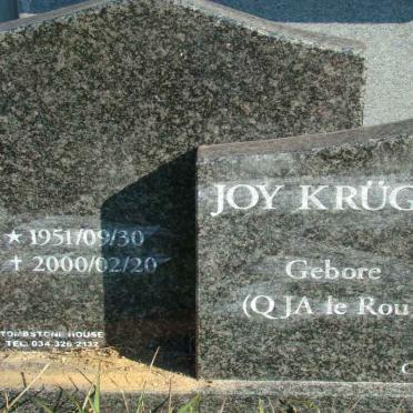 KRUGER Q.J.A. nee LE ROUX 1951-2000