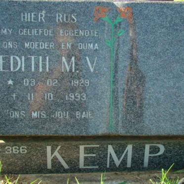 KEMP Edith M.V. 1929-1993