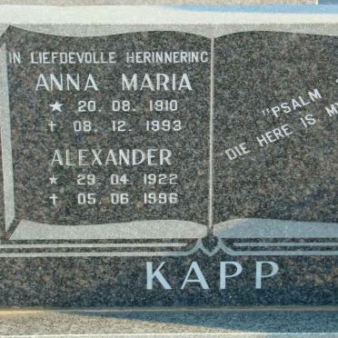 KAPP Alexander 1922-1996 &amp; Anna Maria 1910-1993
