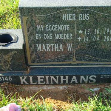 KLEINHANS Martha W. 1965-2002