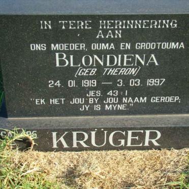 KRUGER Blondiena nee THERON 1919-1997