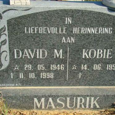 MASURIK David M. 1946-1998 &amp; Kobie 1957-
