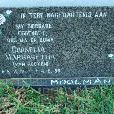 MOOLMAN Cornelia Margaretha nee VAN ROOYEN 1918-1996