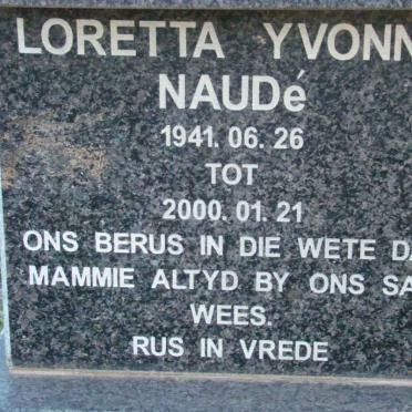 NAUDE Loretta Yvonne 1941-2000