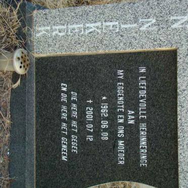 NIEKERK Yvonne, van 1962-2001