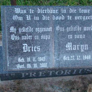 PRETORIUS Dries 1945-2000 &amp; Maryn 1949-