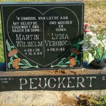 PEUCKERT Martin Wilhelm 1939-1994 &amp; Lydia Veronica 1945-