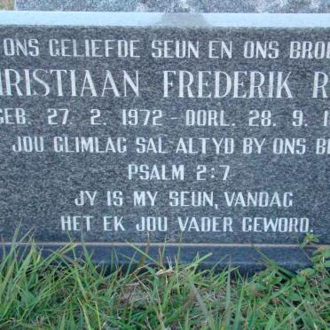 ROUX Christiaan Frederik 1972-1997